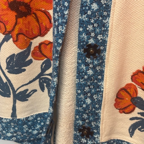 Free People Blue and Orange Floral Coat - Picture 5 of 8